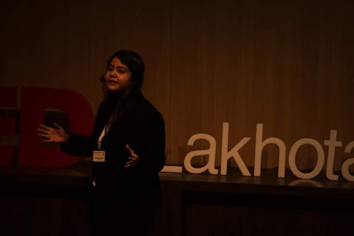 Afreen Bhumgara speaking at TEDx Lakhota Lake